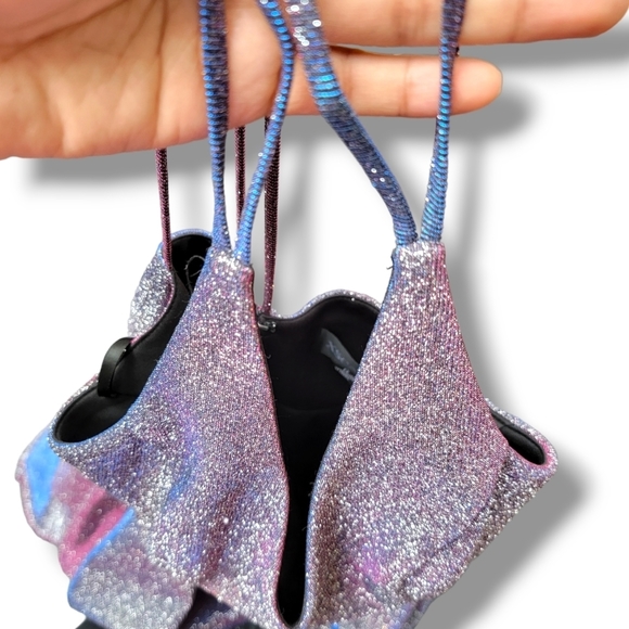 Xscape Metallic Shimmer Fit & Flare Cocktail Party Mini Skater Dress‎ Size 0 - Picture 7 of 13